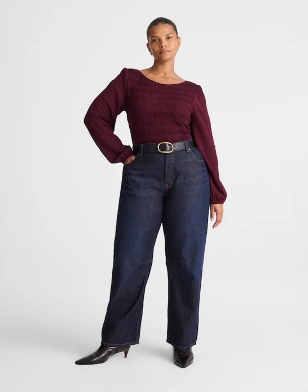 Madewell The Plus Darted Barrel-Leg Jean in Foundry Wash Size 16W